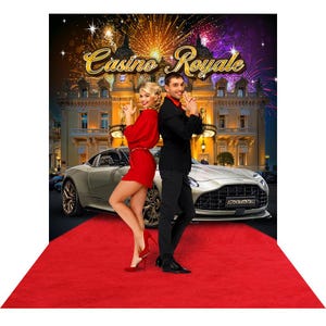 Fondo de Casino Royale 007, Fondo de fotos de James Bond, Noche de casino con alfombra roja, Baile, Espía, Fiesta, Evento