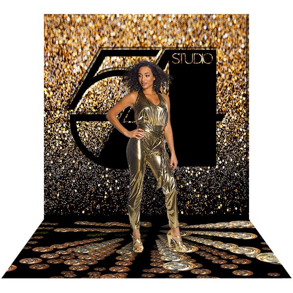 Studio 54 Birthday Party Photo Backdrop Prop with Floor, 70s Party Backdrop, Party Decorations, School Dance Decor,