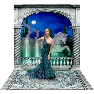 Roman Fountain Arch Backdrop: Prom, Wedding, or Toga Party