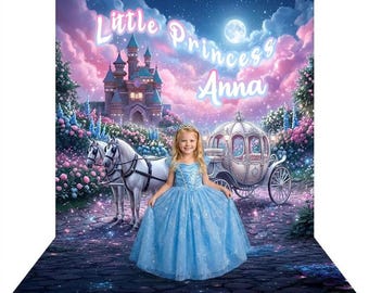 Little Princess Backdrop, Personalized, Children's Fabric Photo Background