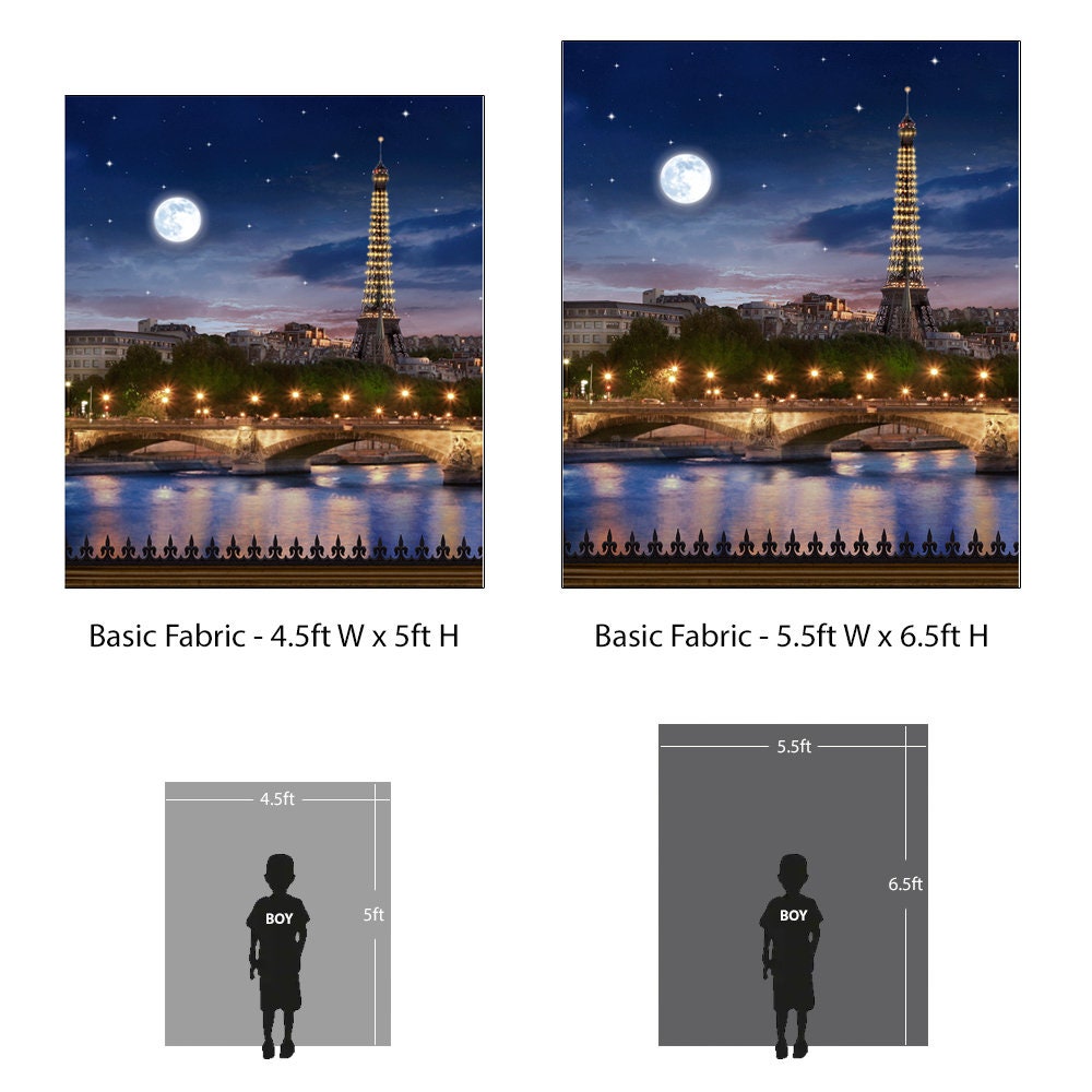 Eiffel Tower Moonlit Backdrop Paris Photo Booth Parisian | Etsy