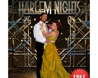 Harlem Nights Wedding Photo Booth Backdrop Prop, Bridal and Engagement Party Decorations