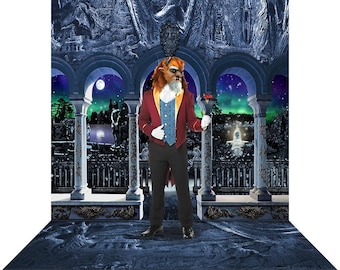 Beauty and the Beast Castle Backdrop, Enchanted Medieval Theme