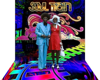Fondo para fotomatón de Soul Train: Pancarta de fiesta disco retro
