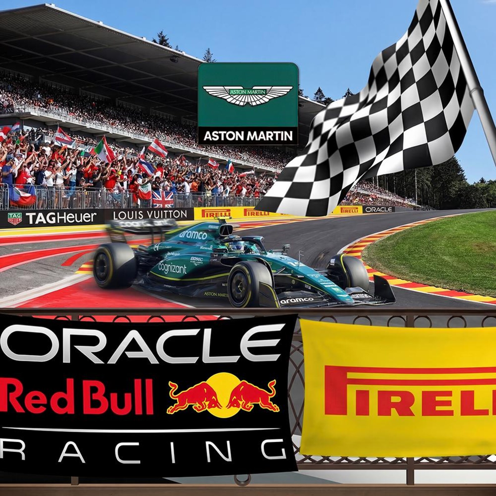 Teams Backdrops Racing Formula 1 Backdrops, Choose Your Team, Grand Prix Racing Fabric Party ...