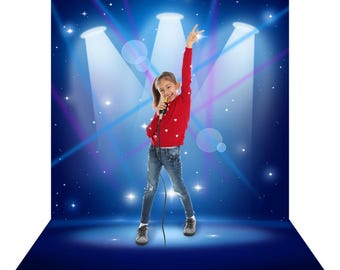 Stage Backdrop for Children | Kids Party, School Recital, Musical, Play, Kid&#39;s Performance, Child&#39;s Photo Background, Stage Lighting