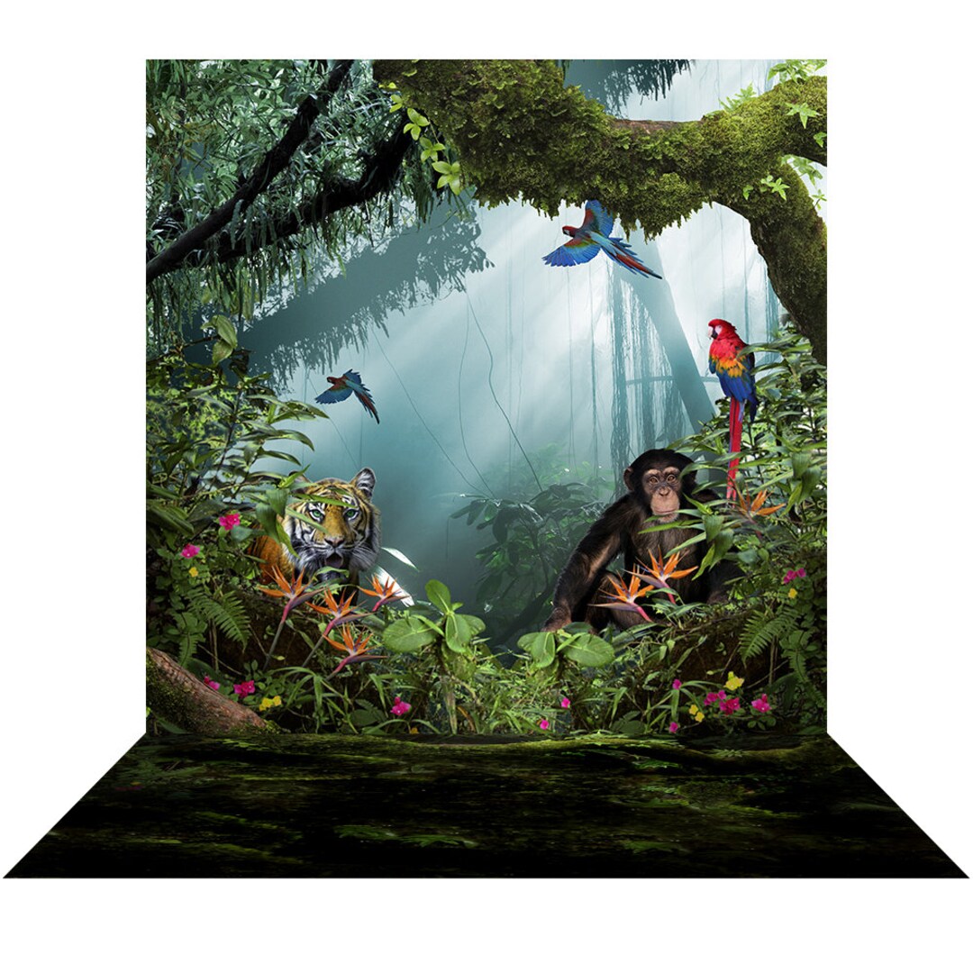 Jungle Book Backdrop, Tiger, Tarzan, Mowgli Photo Backdrop