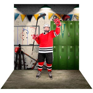 Ice Hockey Locker Room Backdrop, Sports Photography Background