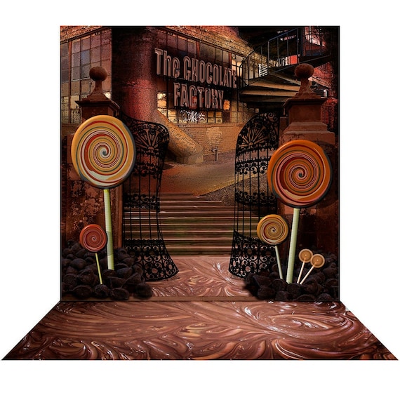 Chocolate Factory Photo Backdrop Prop Willy Wonka Birthday Etsy
