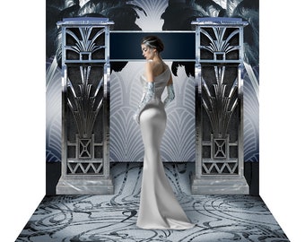 Prom Party Photo Backdrop Prop, Silver Screen Gatsby 1920s, Prom Dress Flapper Costume, Decor