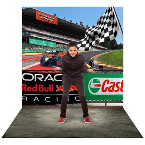F1 Party Decorations, Red Bull Racing Backdrop with Oracle Car Design