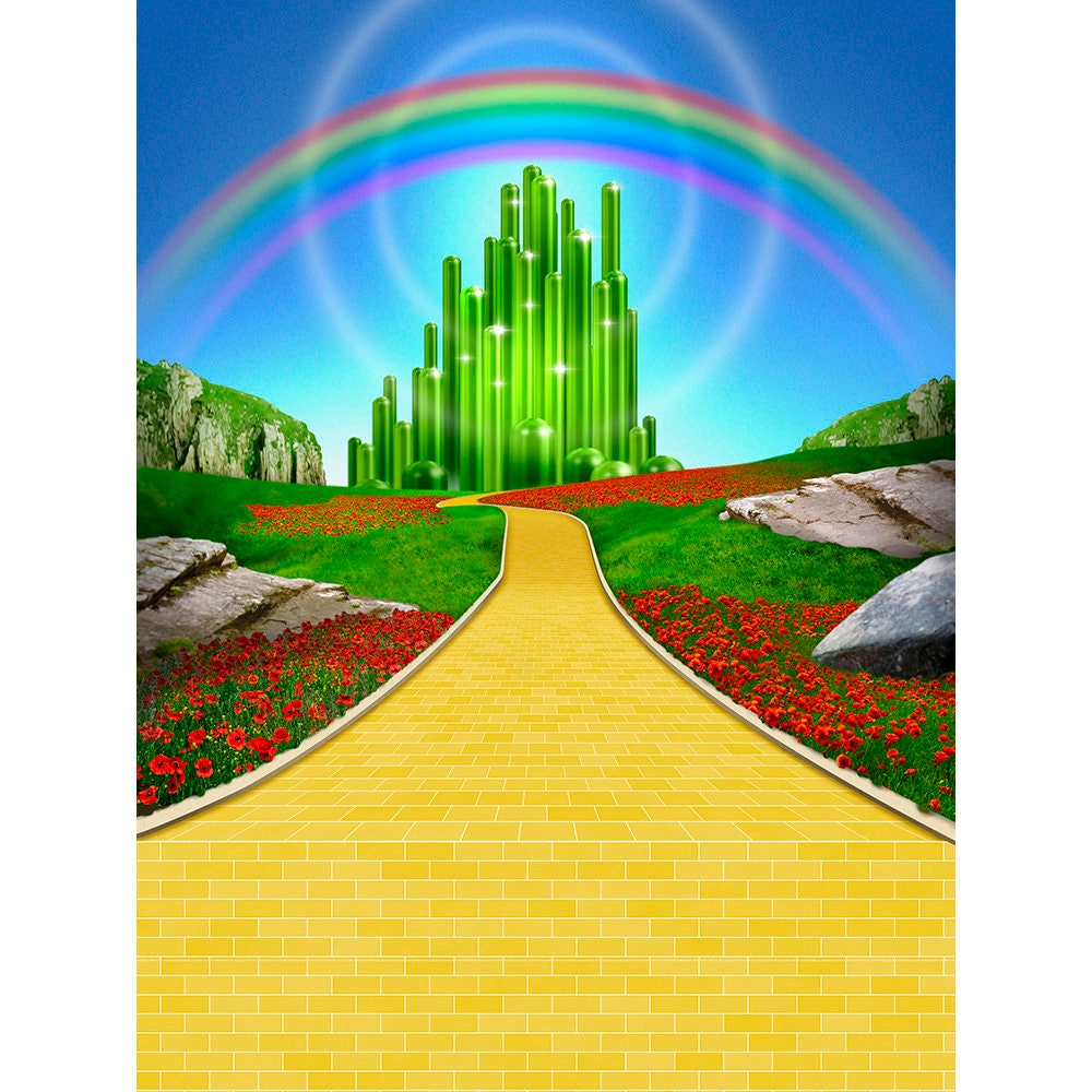 Wizard of Oz Yellow Brick Road With Rainbow Photo Backdrop