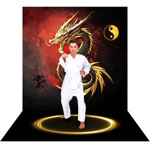 Martial Arts Academy Backdrop, Kung Fu, Kendo, Judo, Taekwondo, Aikido Photo Gym backdrop