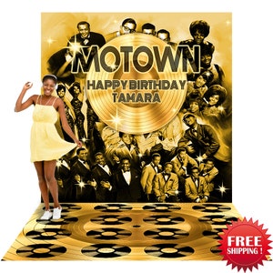 Motown Gold Event Backdrop Banner, Disco Birthday Banner and TV Backdrop by AlbaBackgrounds