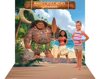 Moana Geburtstagsparty Hintergrund: Personalisierte Oceana Adventure Banner