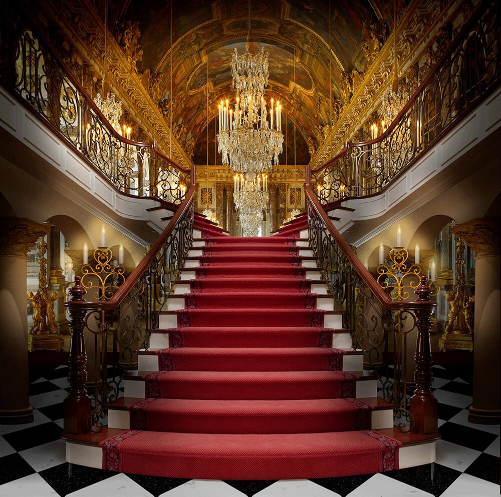 Fotografie-Hintergrund 3x2,5m – Roter Teppich Mit Goldenem Schloss-Design Für Hochzeit, Party & Video-Shooting