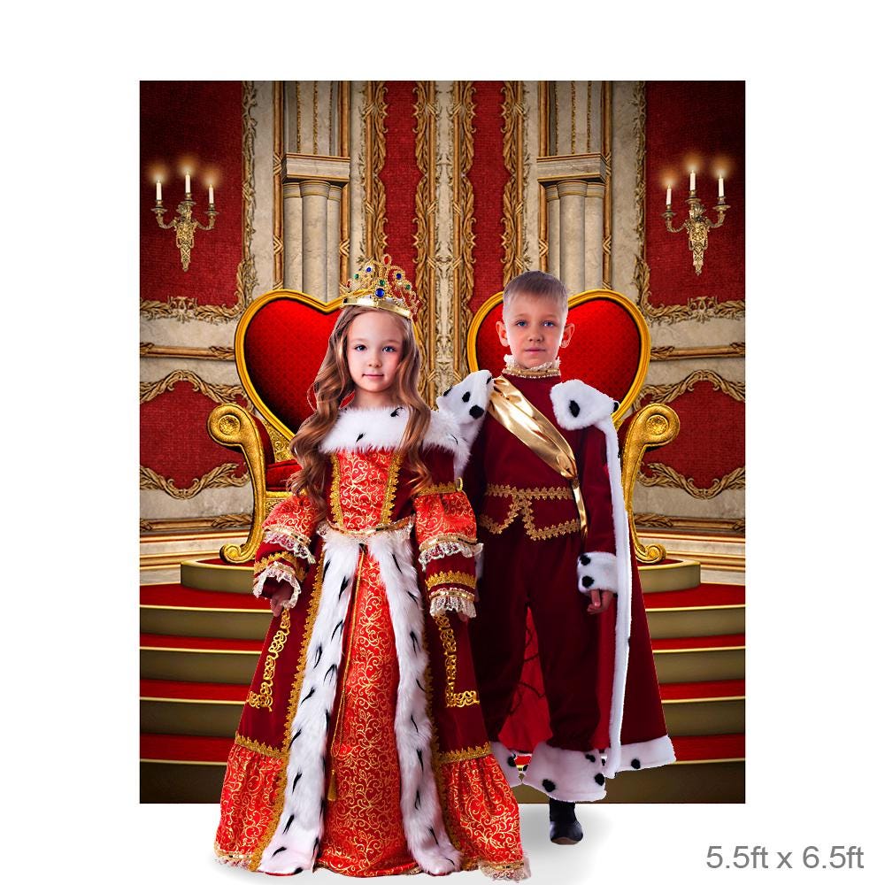 Throne of Hearts Fabric Photo Backdrop, Royal Court Event Decor - Etsy