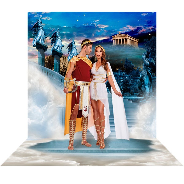 Mount Olympus Photo Backdrop, School Dance Backdrop, Photo Booth, Prom Backdrop, Ancient Greece Decor