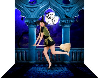 Halloween Party Backdrop, Scary Horrific Fabric Photography Background
