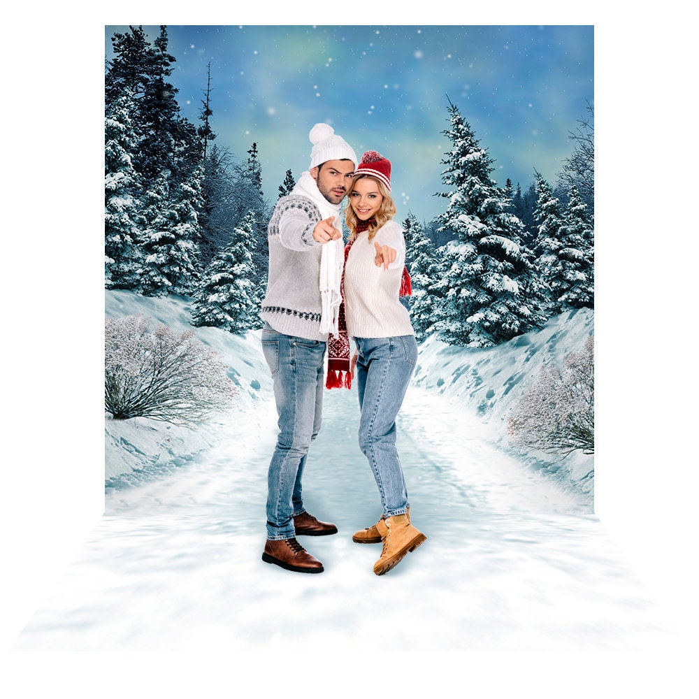 LYWYGG 5x7FT Snowy World Fotografie Hintergrund Hintergrund Weihnachten Winter Gefrorener Schnee Eis Kristall Anhänger Kinder Prop Hintergrund CP-13