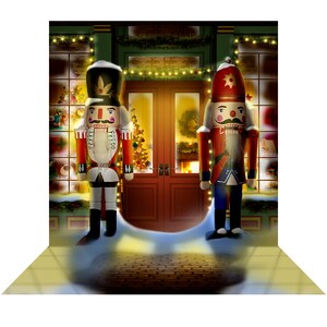 Nutcracker Store Photo Backdrop,  Christmas Toy Store, Party Photography Banner