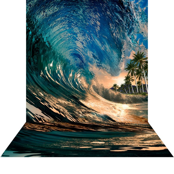 Wave Backdrop, Birthday Photo Backdrop, Surfing Backdrop, Beach Party Decor, Photo Booth Prop, Photo Backdrop, Photography Backdrop