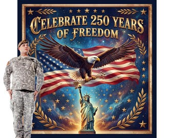 USA 250 Years Backdrop: Independence Day Party Decorations