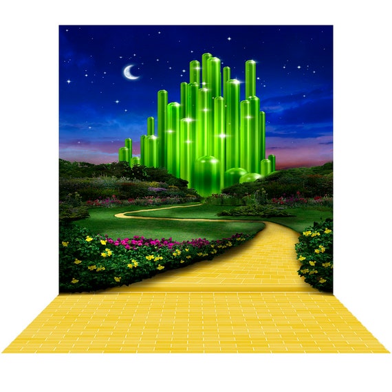 Emerald City Evening Wizard Of Oz Backdrop Yellow Brick Road Etsy