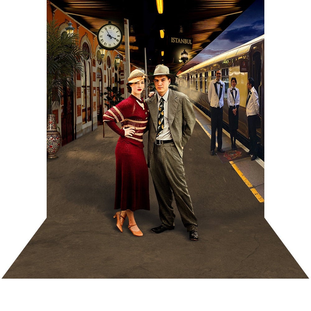 Orient Express Backdrop, Homecoming Dance, Mystery Dinner Party Decor, Who Done It Theme, Murder on the Orient Express Train Station