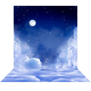 Heavenly Night Wedding Backdrop, Photo Booth, Wedding Decorations, Evening Wedding, Full Moon, Photo Backdrop