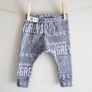 Personalized Leggings Unisex Baby/Toddler/Kids Custom name leggings/harem pants, PERSONALIZED, made to order image 1