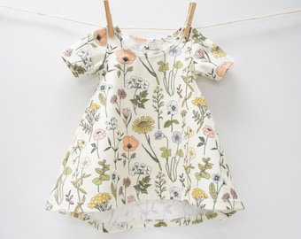 Dress- Baby/Toddler/Kids - CHICKADEE Swing Dress, Wildflowers