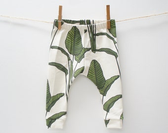 Leggings - Bebé / Niño / Niños Leggings, impresión ANNA, hoja de plátano, palmas tropicales, unisex