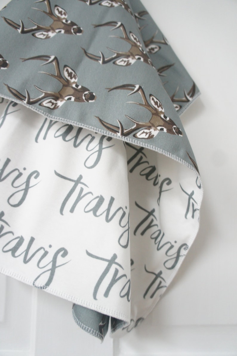 Blanket Personalized Reversible Organic Cotton Name Blanket Etsy