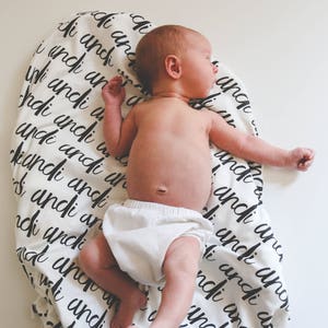 Blanket Personalized Organic Cotton Name Blanket, made to order, any name available, black and white, kids room, nursery, swaddle, newborn image 3