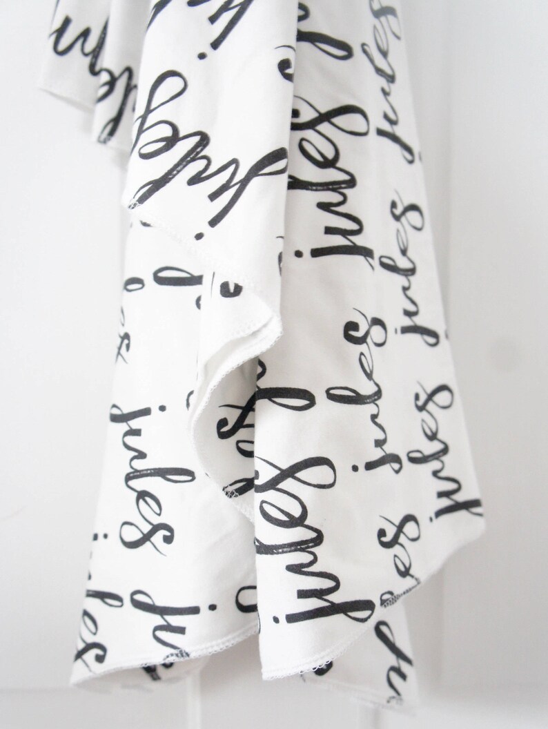 Blanket Personalized Organic Cotton Name Blanket made to Etsy