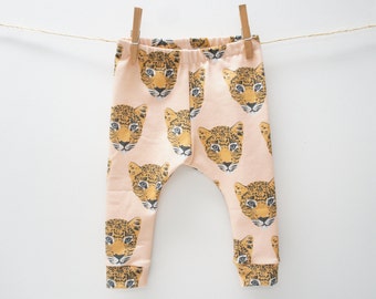 Leggings - Baby/Toddler/Kids Leggings, LEROY the LEOPARD print on blush