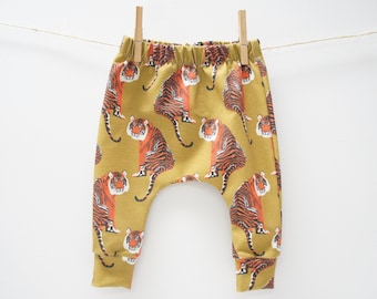 Joggers - Baby/Toddler/Kids Pants - tigers on ochre