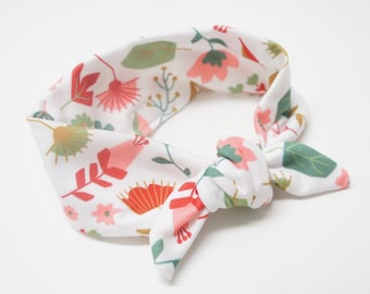 Headband - Baby/Toddler/Kids/Adult Top Knot Headband festive floral Print,  flowers, floral print, Christmas