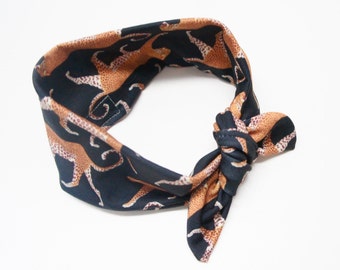 Headband - Baby/Toddler/Kids/Adult Top Knot Headband, LEELA Print, cheetahs/leopards in black