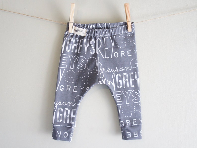 Personalized Leggings Unisex Baby/Toddler/Kids Custom name leggings/harem pants, PERSONALIZED, made to order image 1