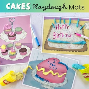 CAKES PLAYDOUGH MATS Play Dough Play Doh Playdoh Printable Activities Early Childhood Preschool Fine Motor Activities Skill Fidgets