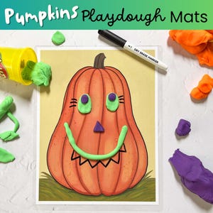 PUMPKINS PLAYDOUGH MATS Play Dough Play Doh Playdoh Printable Activities Early Childhood Education Toddler Preschool Childcare Fall Party