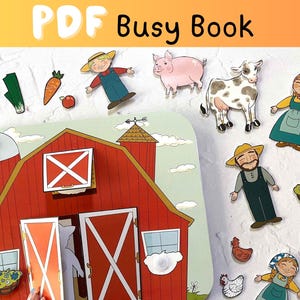 Paperdoll Puppenhaus Bauernhof Quietbook Printable DIY Quiet Busy Buch Spielzeug | Pretend Play PDF Bastelset für Kinder im Alter von 6-12 | Digitaler Download