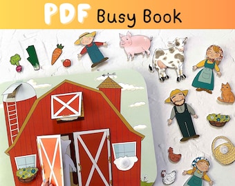 Paperdoll Farm Quiet Book | Printable DIY Craft Kit (Digital Download)