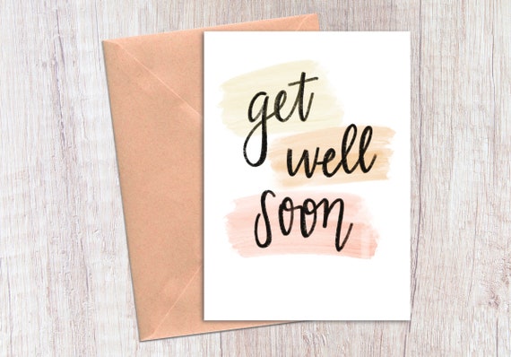 Printable Get Well Soon Downloadable Card / Get Well Soon Hand | Etsy