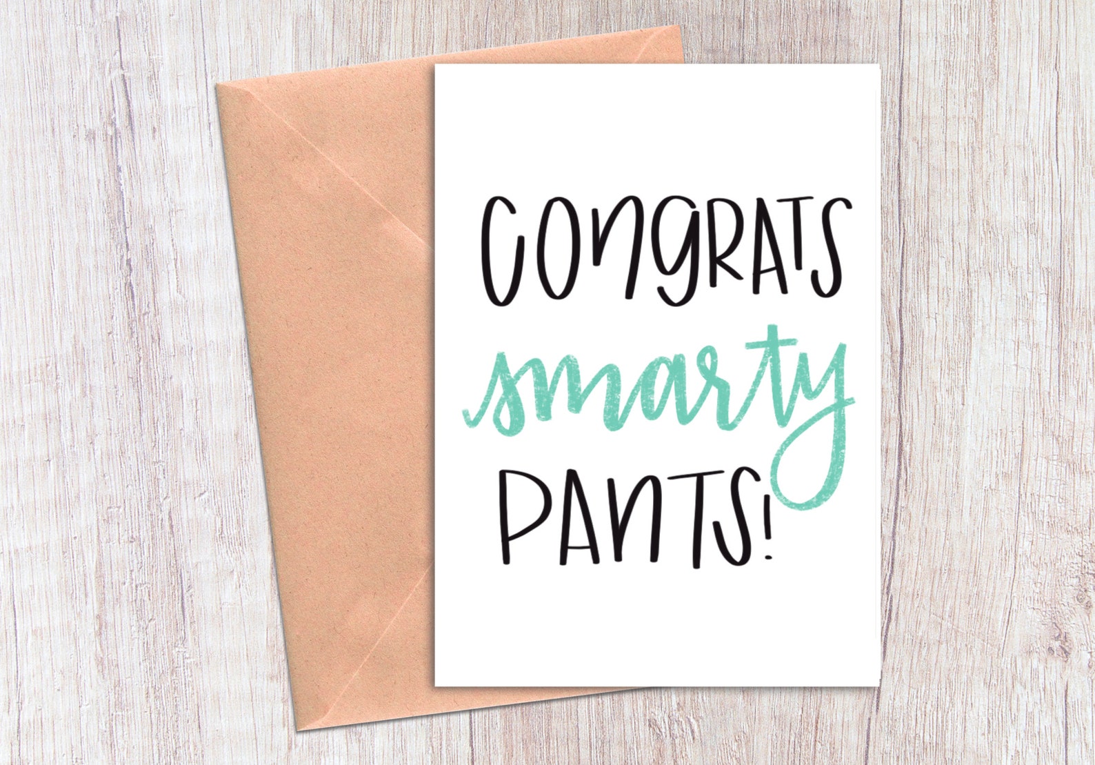 Hand Lettered Graduation Card Printable Graduation Card / Congrats Smarty Pants Hand Lettered ...