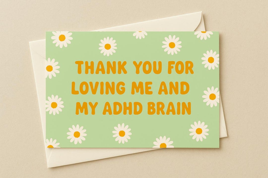 ADHD Thank You Card | Mental Health Gratitude (digital Download) - Etsy