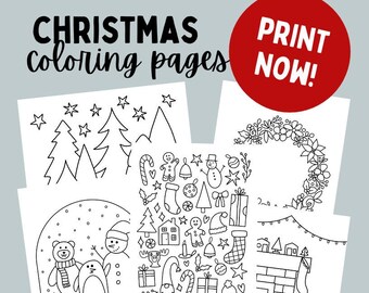 Christmas Coloring Pages | Hand-Drawn Winter Activity (PDF)