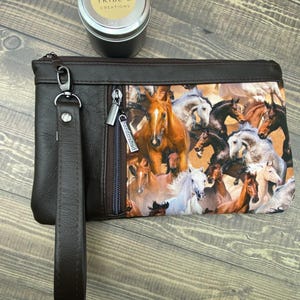 Leder und Pferde Clutch /Handgelenktasche